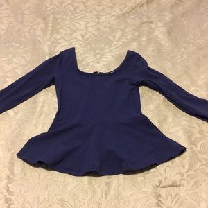 Express blue peplum top